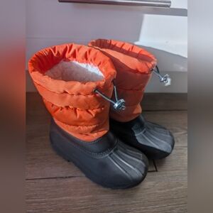 Moncler Orange and Black Winter Boots Kids